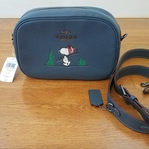 NWT Coach X Peanuts Jamie Camera Bag With Snoopy Ski Motif